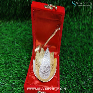 German Silver Lotus Shape Single Bowl Set 3.5" | Silver Giftry | SGT20K278