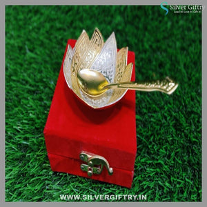 German Silver Lotus Shape Single Bowl Set 3.5" | Silver Giftry | SGT20K278