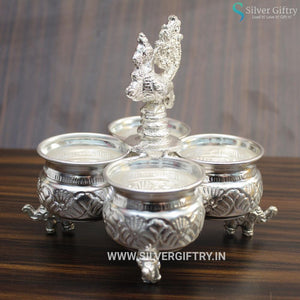 German Silver Peacock Panchwala Elephant Design | Silver Giftry | SGT20K296