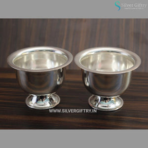 German Silver Plain Kumkum Bowls | Silver Giftry | SGT20K298