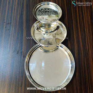 German Silver Plain Plate Set Of 3 | Silver Giftry | SGT20K301