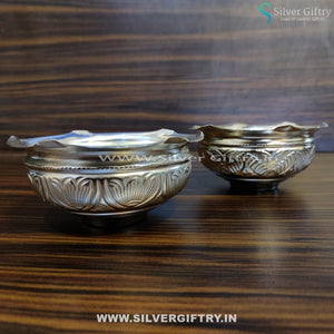 German Silver Prasadam Bowl Pair 5" | Silver Giftry | SGT20K310