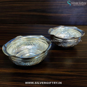German Silver Prasadam Bowl Pair 5" | Silver Giftry | SGT20K310