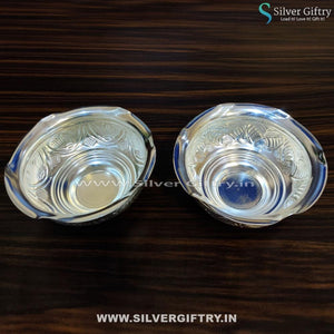 German Silver Prasadam Bowl Pair 5" | Silver Giftry | SGT20K310