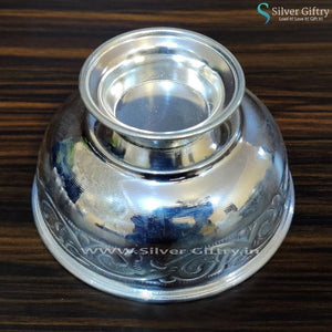 German Silver Prasadam Bowl With Stand Small | Silver Giftry | SGT20K312