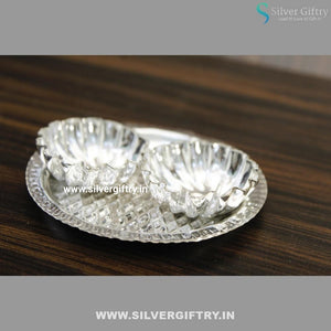 German Silver Round Karana Plate | Silver Giftry | SGT20K314