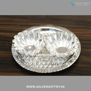 German Silver Round Karana Plate | Silver Giftry | SGT20K314