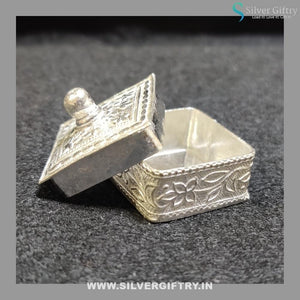 German Silver Square Kumkum Dabbi | Silver Giftry | SGT20K317