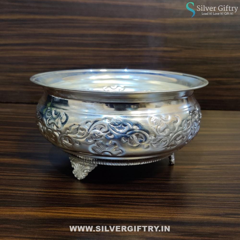 German Silver Urli With Stand 8" | Silver Giftry | SGT20K329