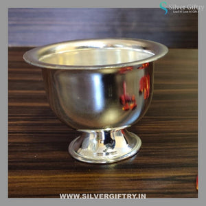 German Silver Washable Plain Bowl With Stand | Silver Giftry | SGT20K335