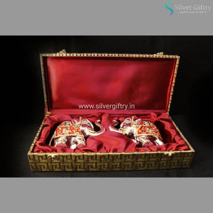 Gold and Silver Coated Elephants | Silver Giftry | SGT20K339