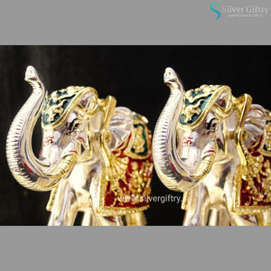 Gold and Silver Coated Elephants | Silver Giftry | SGT20K339