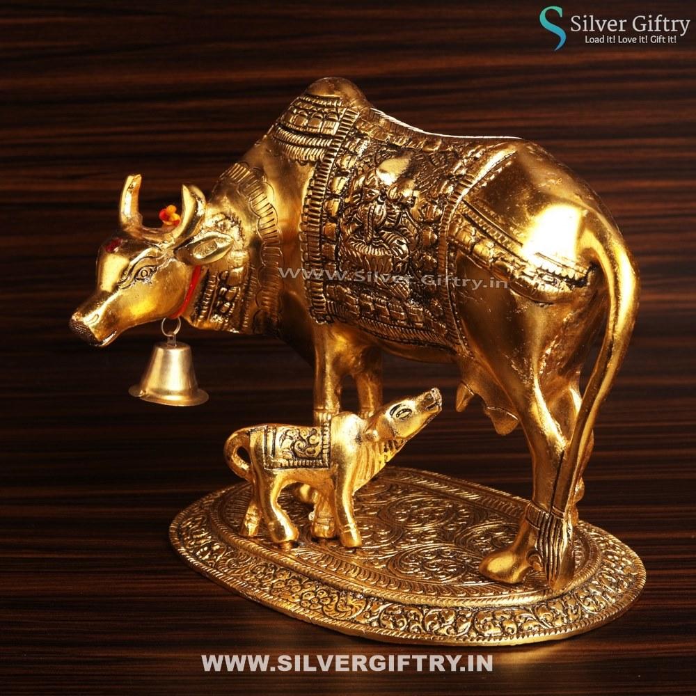 Gold Cow and Calf Big | Silver Giftry | SGT20K343