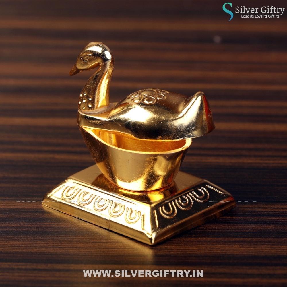 Gold Single Duck Kumkum Dabbi | Silver Giftry | SGT20K345
