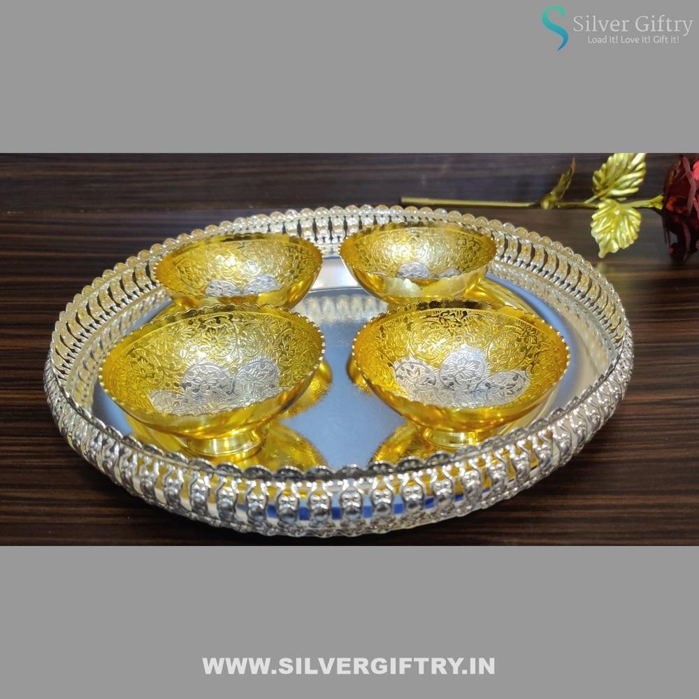 Imported 10" Plate With Big Bowls | Silver Giftry | SGT20K351