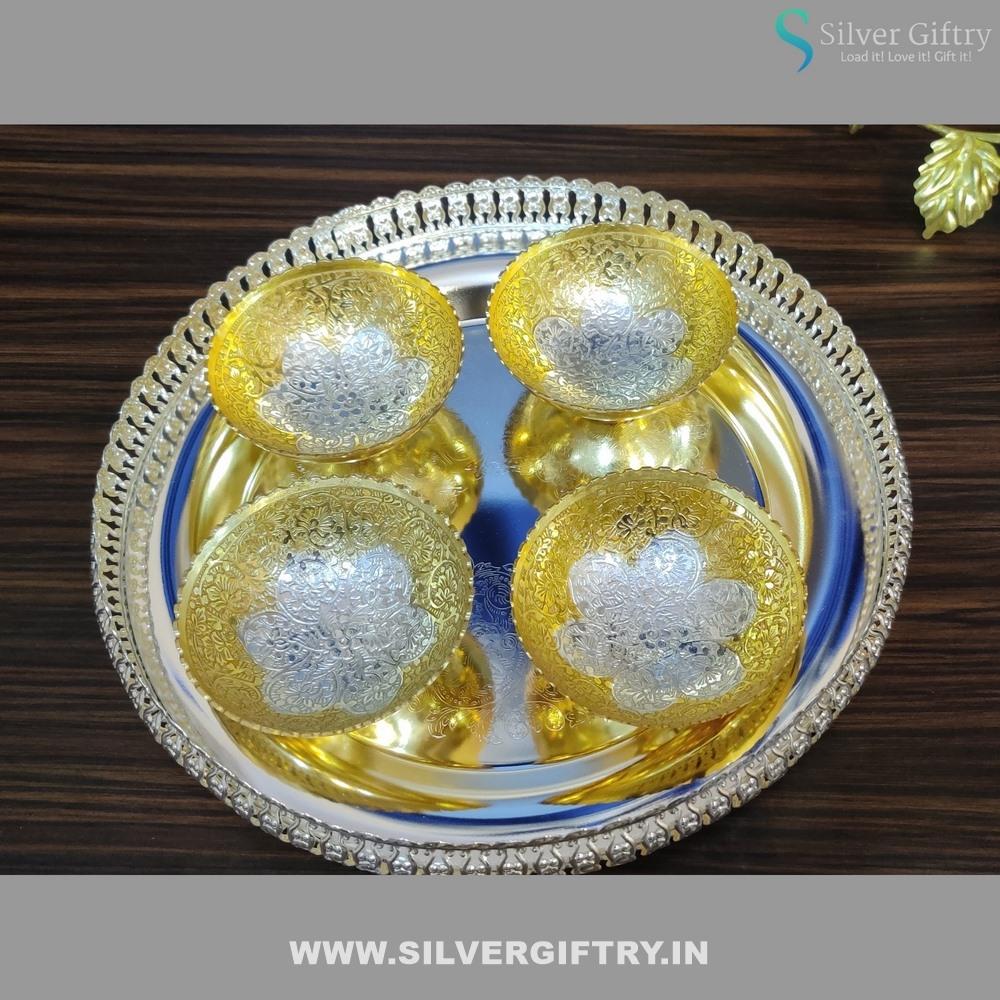 Imported 10" Plate With Big Bowls | Silver Giftry | SGT20K351