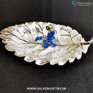 Imported 9" Plate pure Silver Baby Krishna | Silver Giftry | SGT20K359