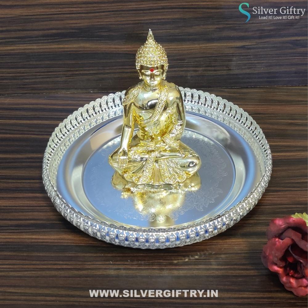 Imported Buddha 10" Tray | Silver Giftry | SGT20K363