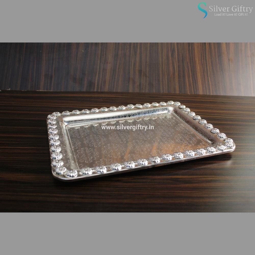 Imported German Silver Rectangle Tray | Silver Giftry | SGT20K374