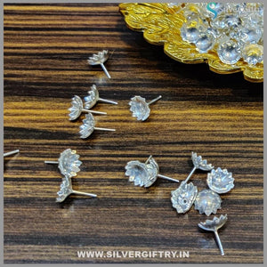 Imported Leaf Tray With German Silver 108 Flowers | Silver Giftry | SGT20K380