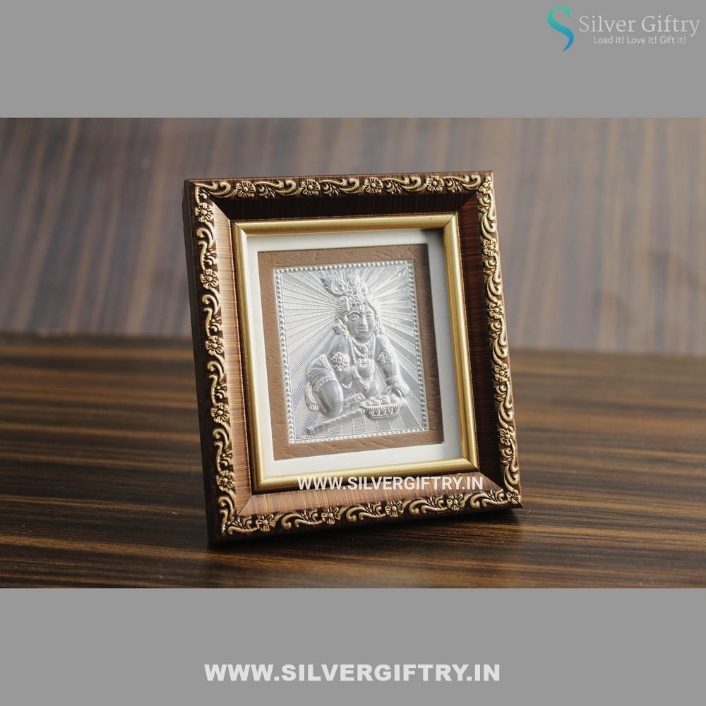 Krishna Silver Wood Frame | Silver Giftry | SGT20K397