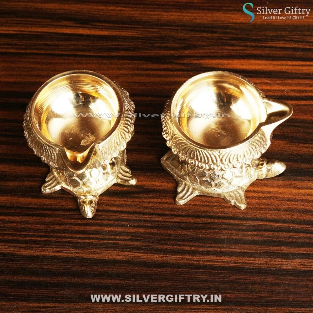 Kubera Deepa With Stand Pair | Silver Giftry | SGT20K398