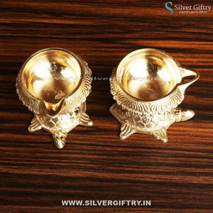 Kubera Deepa With Stand Pair | Silver Giftry | SGT20K398
