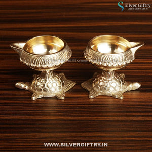 Kubera Deepa With Stand Pair | Silver Giftry | SGT20K398