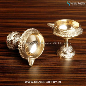 Kubera Deepa With Stand Pair | Silver Giftry | SGT20K398