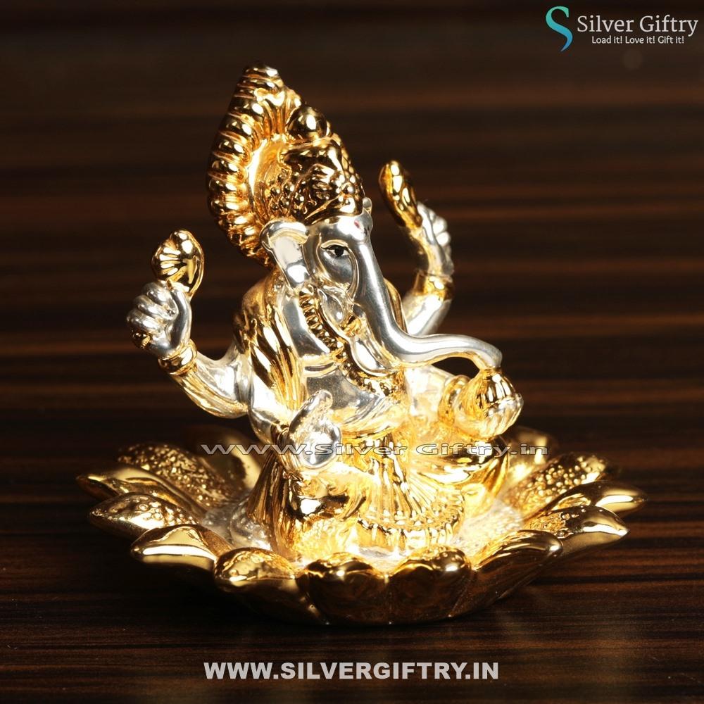 Lotus TT Ganesh 3" | Silver Giftry | SGT20K409