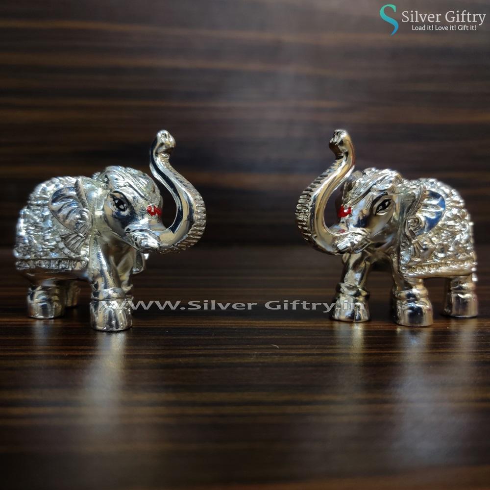 Pair of Full Silver Elephants 2" | Silver Giftry | SGT20K425