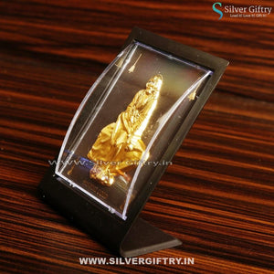 Sai Baba 4" Pure Silver Foli Frame 99.9 Gold Touch | Silver Giftry | SGT20K463