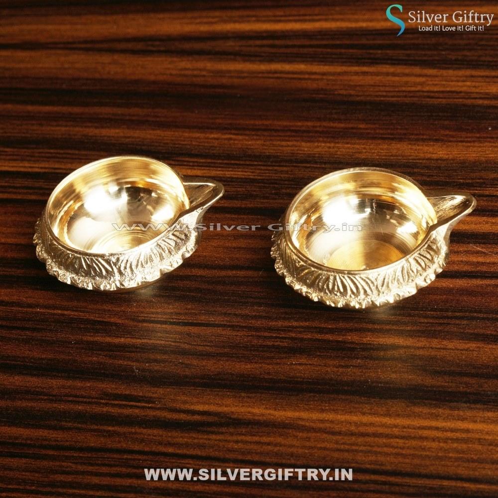 Tiny Brass Kubera Deepa Medium Size | Silver Giftry | SGT20K481