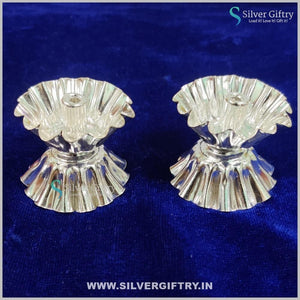 German Silver washable devadas fancy Deepam pair | Silver Giftry | SGT20K491