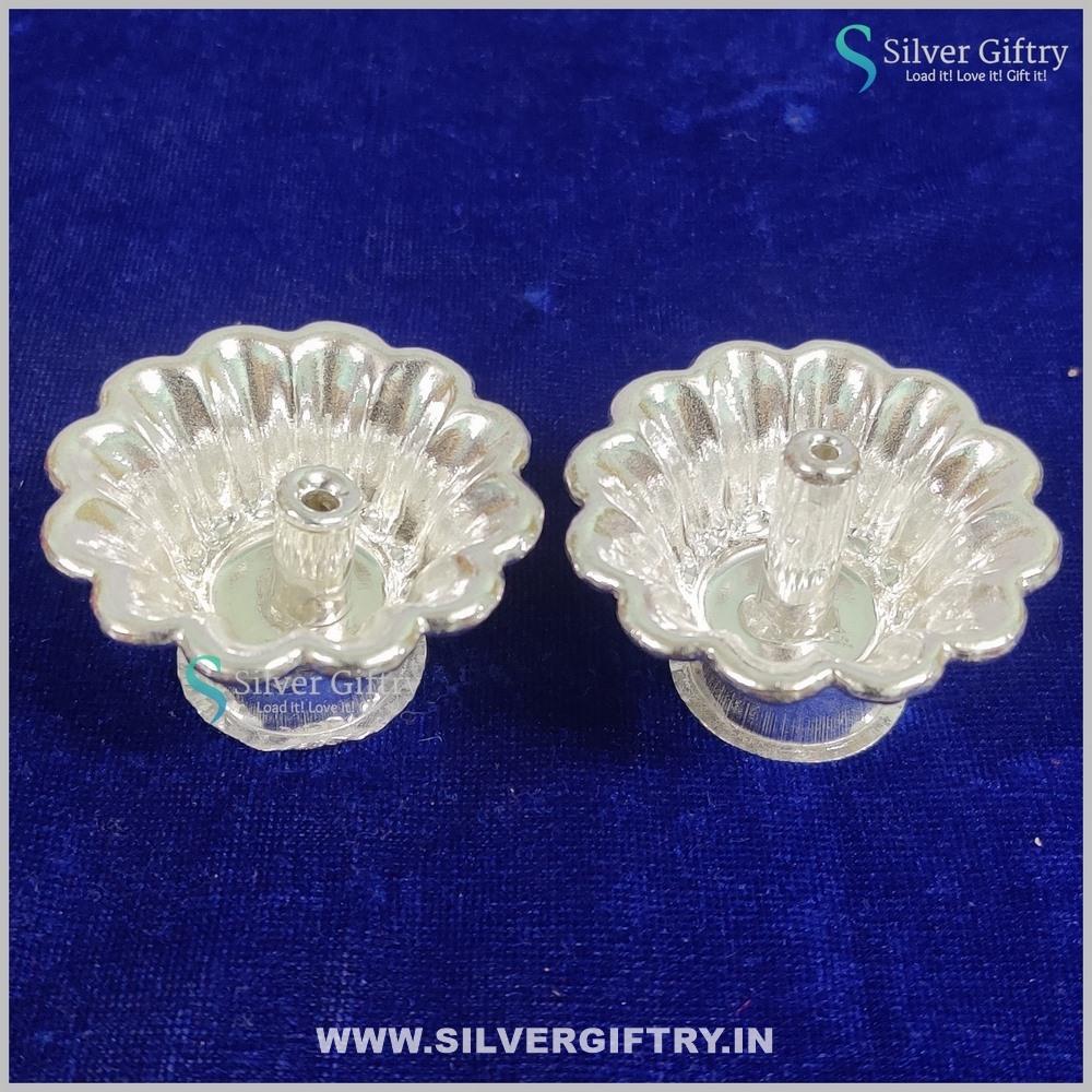 German Silver washable devadas deepam pair | Silver Giftry | SGT20K492