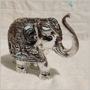 Pure silver coated antique finish elephant 4inchpair | Silver Giftry | SGT20K496