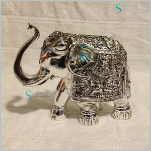 Pure silver coated antique finish elephant 4inchpair | Silver Giftry | SGT20K496