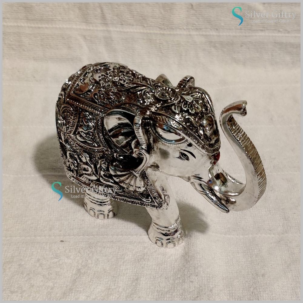Pure silver coated antique finish elephant 4inchpair | Silver Giftry | SGT20K496