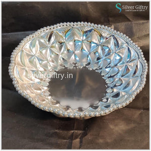 Impressive imported German Silver washable fruit bowl/Prasadam bowl 10" | Silver Giftry | SGT20K499
