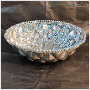 Impressive imported German Silver washable fruit bowl/Prasadam bowl 10" | Silver Giftry | SGT20K499