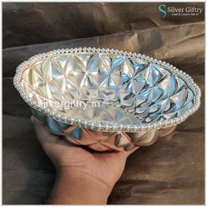 Impressive imported German Silver washable fruit bowl/Prasadam bowl 10" | Silver Giftry | SGT20K499
