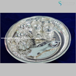 8" German Silver Pooja thali | Silver Giftry | SGT20K507