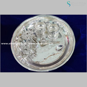 8" German Silver Pooja thali | Silver Giftry | SGT20K507