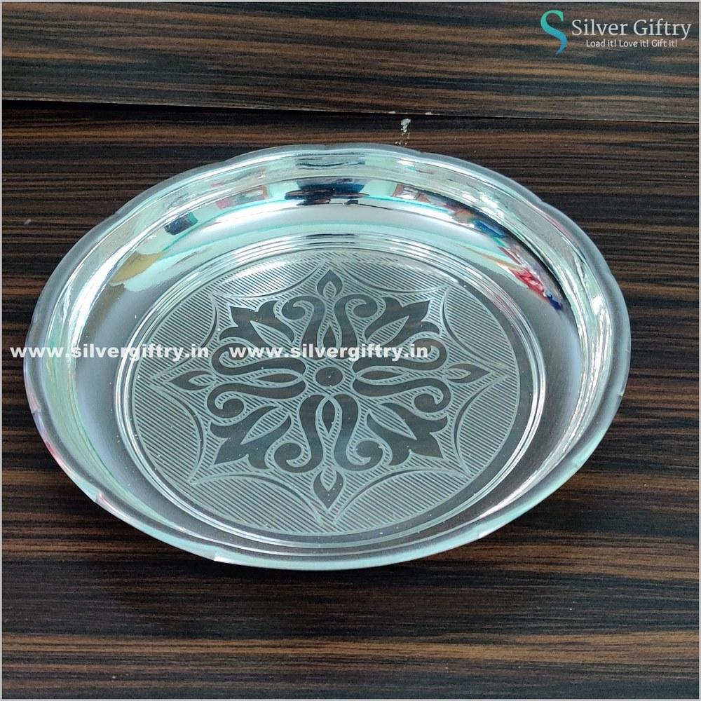 8" German Silver Pooja thali | Silver Giftry | SGT20K510