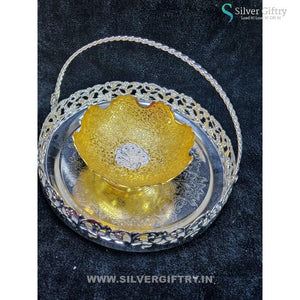 8" German Silver Pooja thali | Silver Giftry | SGT20K515