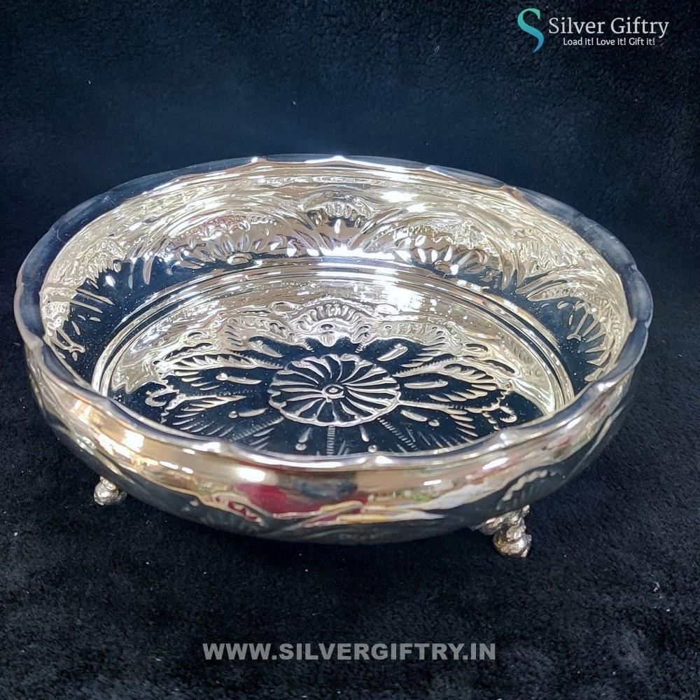 8" German Silver Pooja thali | Silver Giftry | SGT20K519