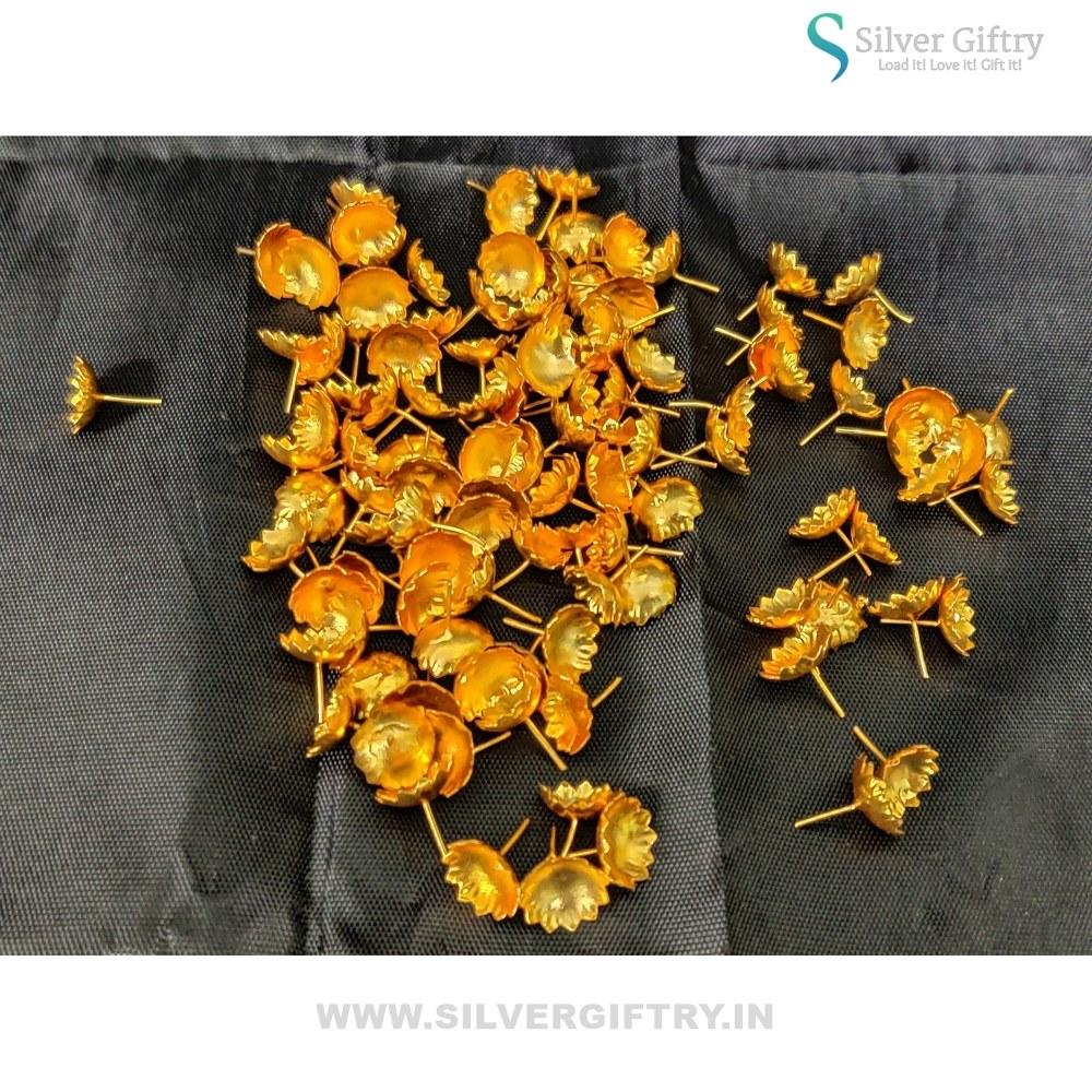 German Silver 108 Gold Mantra Flowers | Silver Giftry | SGT20K531