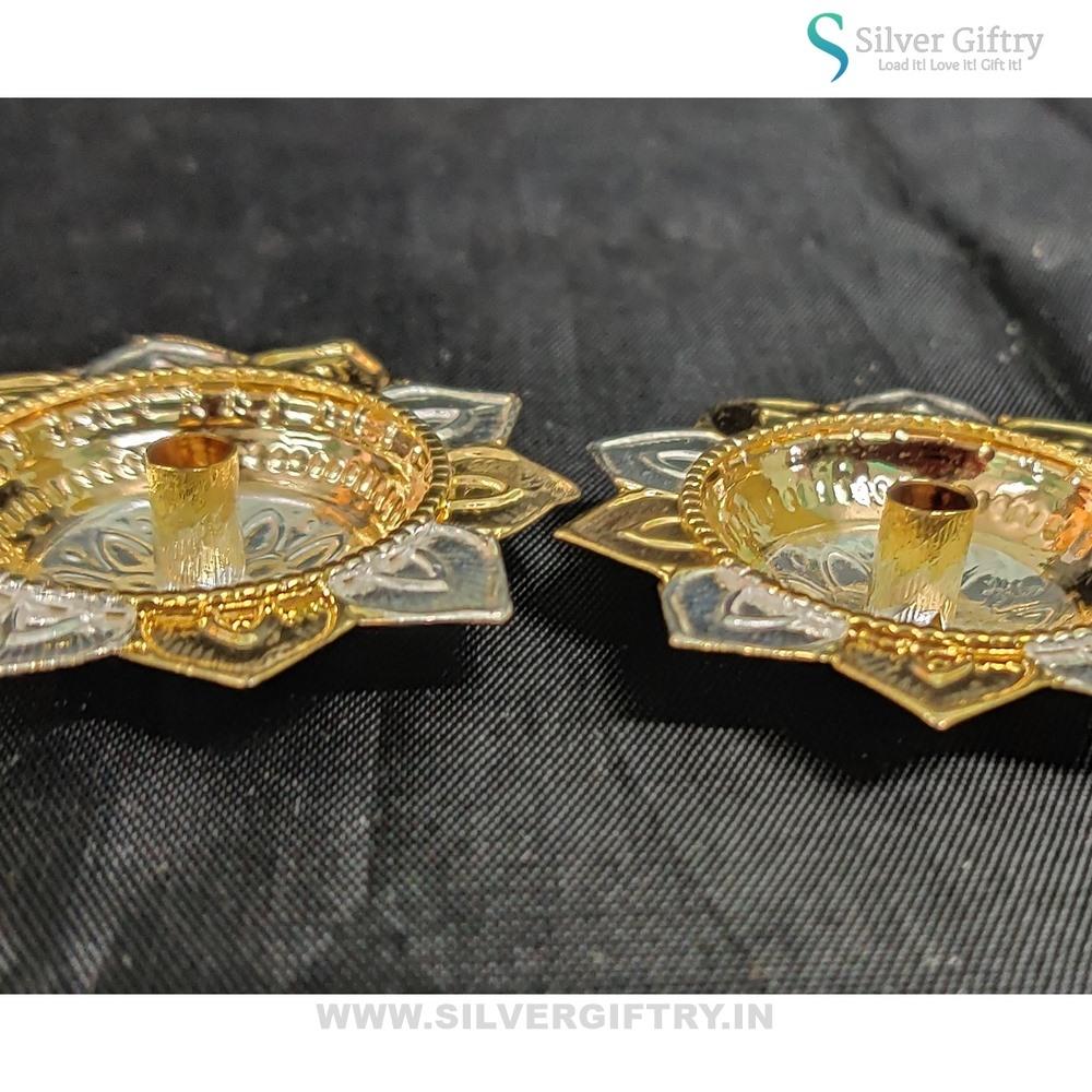 92.5 Silver Lotus Diya 2.3" Pair | Silver Giftry | SGT20K542