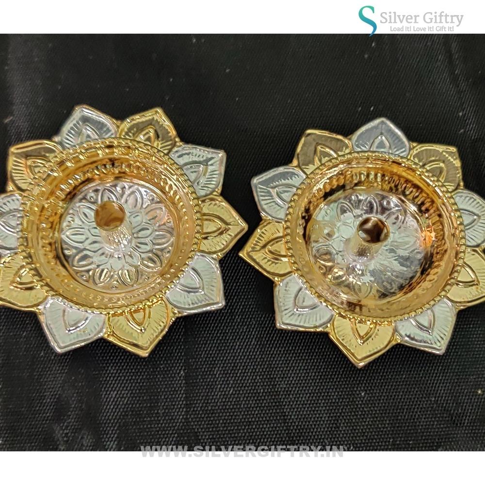 92.5 Silver Lotus Diya 2.3" Pair | Silver Giftry | SGT20K542
