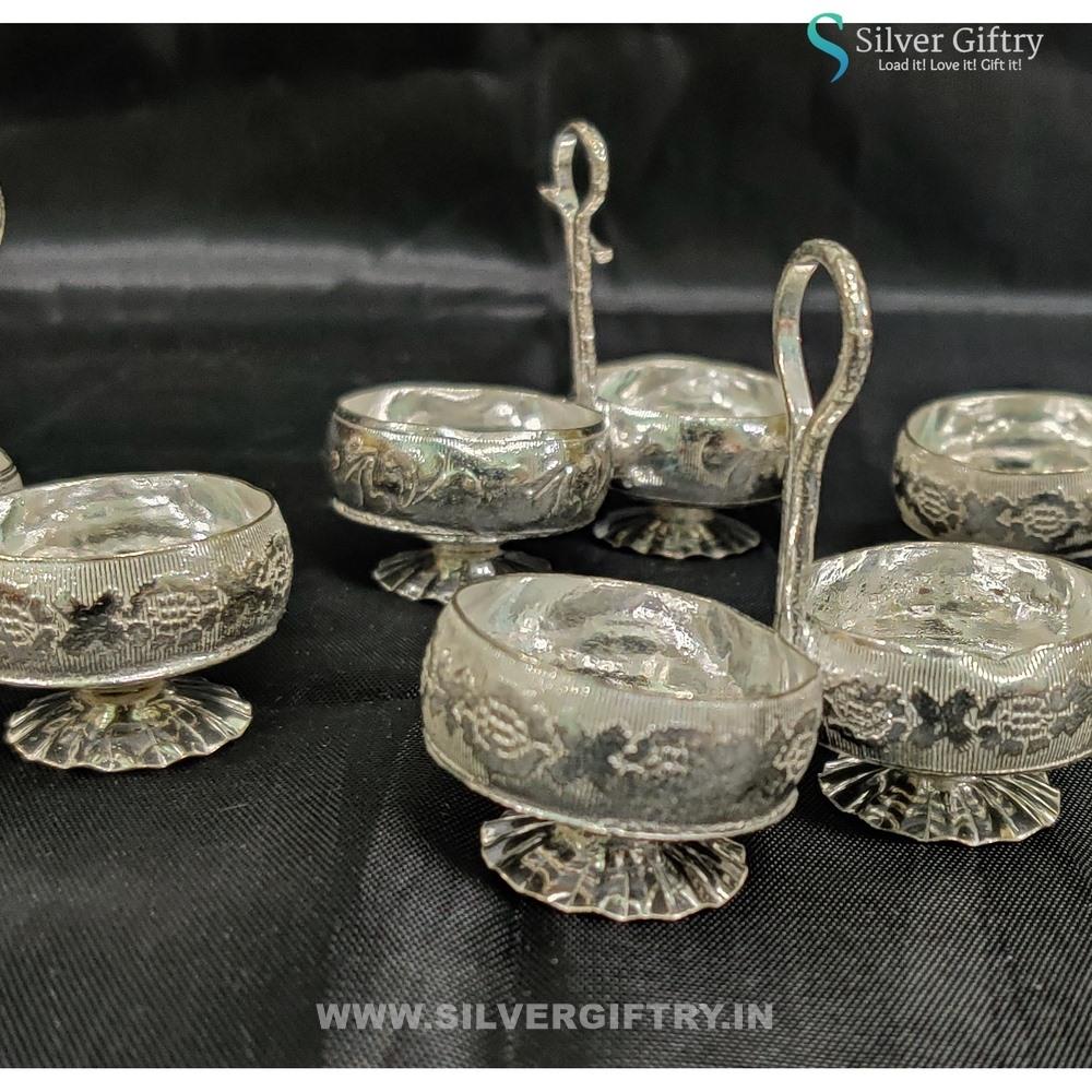 German Silver 2 Cup Panchwala Miniatures (Pack Of 10) | Silver Giftry | SGT20K549